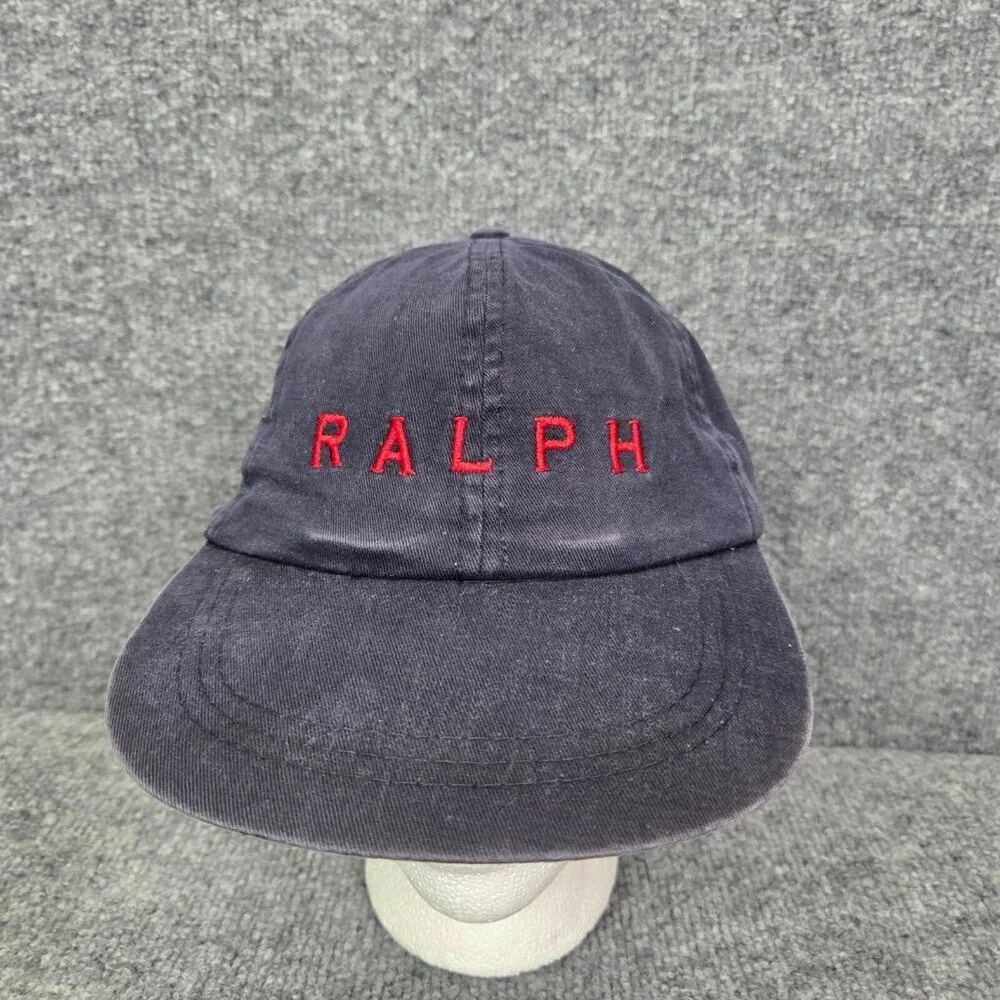 Rare Vintage POLO SPORT Ralph Lauren Spell Out Hat Navy Blue‎ Nylon YOUTH KIDS